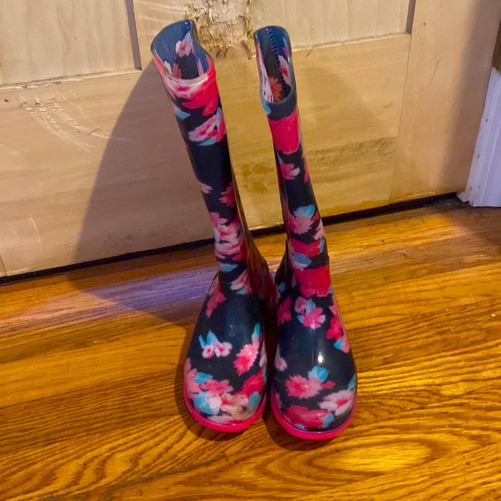 Kids Flowered Rain boots